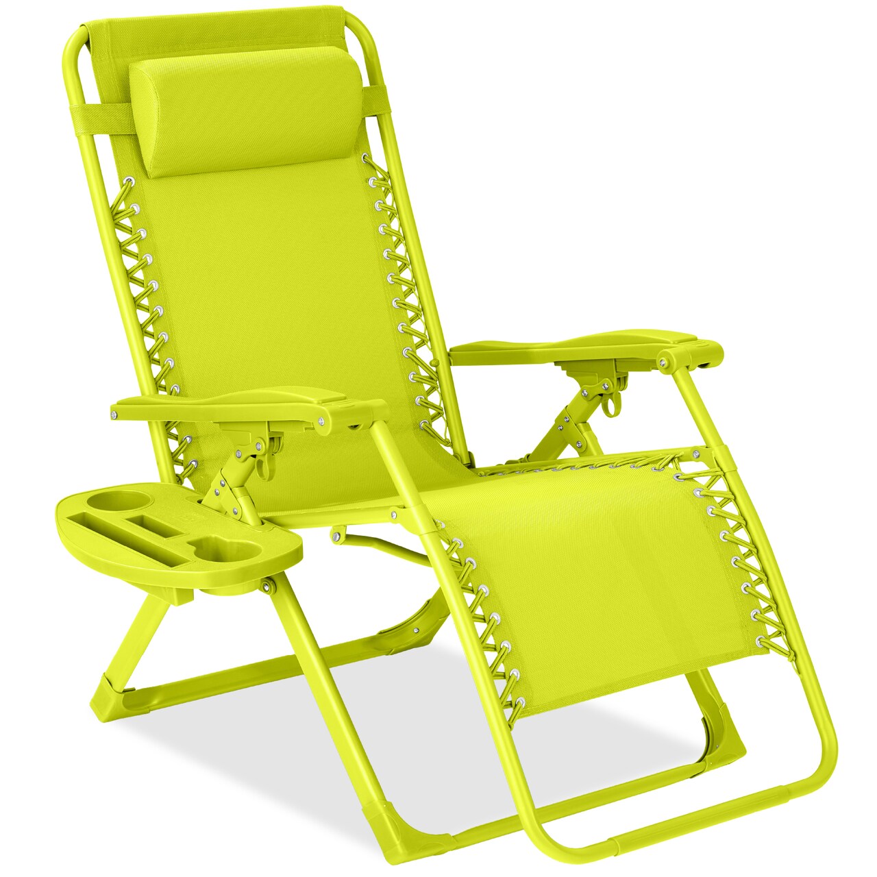 Best Choice Products Monochromatic Zero Gravity Chair, Folding Patio Recliner w/Side Tray, Headrest